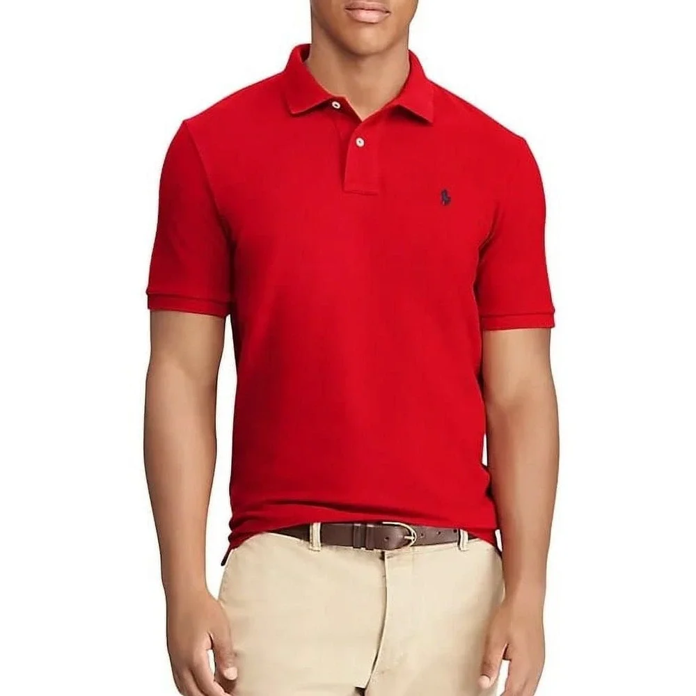 Polo Ralph Lauren Mens‎ Classic Fit Red Short Sleeve Cotton Polo Shirt Medium